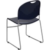 image:imageFlash Furniture HERCULES Series 880 lb Capacity Black UltraCompact Stack Chair with Chrome FrameNavy PlasticSilver Frame