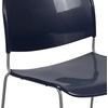 image:imageFlash Furniture HERCULES Series 880 lb Capacity Black UltraCompact Stack Chair with Chrome FrameNavy PlasticSilver Frame