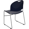 image:imageFlash Furniture HERCULES Series 880 lb Capacity Black UltraCompact Stack Chair with Chrome FrameNavy PlasticSilver Frame