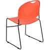 image:imageFlash Furniture HERCULES Series 880 lb Capacity Black UltraCompact Stack Chair with Chrome FrameOrange PlasticBlack Frame
