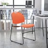 image:imageFlash Furniture HERCULES Series 880 lb Capacity Black UltraCompact Stack Chair with Chrome FrameOrange PlasticBlack Frame