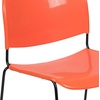 image:imageFlash Furniture HERCULES Series 880 lb Capacity Black UltraCompact Stack Chair with Chrome FrameOrange PlasticBlack Frame