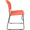 image:imageFlash Furniture HERCULES Series 880 lb Capacity Black UltraCompact Stack Chair with Chrome FrameOrange PlasticBlack Frame