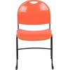 image:imageFlash Furniture HERCULES Series 880 lb Capacity Black UltraCompact Stack Chair with Chrome FrameOrange PlasticBlack Frame
