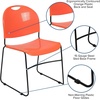 image:imageFlash Furniture HERCULES Series 880 lb Capacity Black UltraCompact Stack Chair with Chrome FrameOrange PlasticBlack Frame