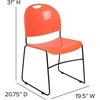 image:imageFlash Furniture HERCULES Series 880 lb Capacity Black UltraCompact Stack Chair with Chrome FrameOrange PlasticBlack Frame