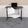 image:imageFlash Furniture HERCULES Series 880 lb Capacity Black UltraCompact Stack Chair with Chrome FrameWhite PlasticSilver Frame