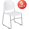 image:imageFlash Furniture HERCULES Series 880 lb Capacity Black UltraCompact Stack Chair with Chrome FrameWhite PlasticSilver Frame