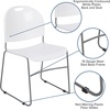 image:imageFlash Furniture HERCULES Series 880 lb Capacity Black UltraCompact Stack Chair with Chrome FrameWhite PlasticSilver Frame