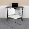 image:imageFlash Furniture HERCULES Series 880 lb Capacity Black UltraCompact Stack Chair with Chrome FrameWhite PlasticSilver Frame