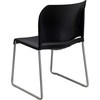 image:imageFlash Furniture HERCULES Series 880 lb Capacity Gray Full Back Contoured Stack Chair with Black Powder Coated Sled BaseBlack