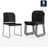 image:imageFlash Furniture HERCULES Series 880 lb Capacity Gray Full Back Contoured Stack Chair with Black Powder Coated Sled BaseBlack