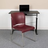 image:imageFlash Furniture HERCULES Series 880 lb Capacity Gray Full Back Contoured Stack Chair with Black Powder Coated Sled BaseBurgundy