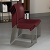 image:imageFlash Furniture HERCULES Series 880 lb Capacity Gray Full Back Contoured Stack Chair with Black Powder Coated Sled BaseBurgundy