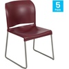 image:imageFlash Furniture HERCULES Series 880 lb Capacity Gray Full Back Contoured Stack Chair with Black Powder Coated Sled BaseBurgundy