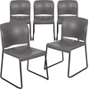 image:imageFlash Furniture HERCULES Series 880 lb Capacity Gray Full Back Contoured Stack Chair with Black Powder Coated Sled BaseGrey