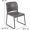 image:imageFlash Furniture HERCULES Series 880 lb Capacity Gray Full Back Contoured Stack Chair with Black Powder Coated Sled BaseGrey