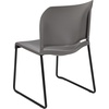 image:imageFlash Furniture HERCULES Series 880 lb Capacity Gray Full Back Contoured Stack Chair with Black Powder Coated Sled BaseGrey