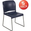 image:imageFlash Furniture HERCULES Series 880 lb Capacity Gray Full Back Contoured Stack Chair with Black Powder Coated Sled BaseNavy
