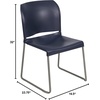 image:imageFlash Furniture HERCULES Series 880 lb Capacity Gray Full Back Contoured Stack Chair with Black Powder Coated Sled BaseNavy