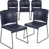 image:imageFlash Furniture HERCULES Series 880 lb Capacity Gray Full Back Contoured Stack Chair with Black Powder Coated Sled BaseNavy