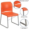 image:imageFlash Furniture HERCULES Series 880 lb Capacity Gray Full Back Contoured Stack Chair with Black Powder Coated Sled BaseOrange