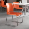 image:imageFlash Furniture HERCULES Series 880 lb Capacity Gray Full Back Contoured Stack Chair with Black Powder Coated Sled BaseOrange
