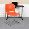 image:imageFlash Furniture HERCULES Series 880 lb Capacity Gray Full Back Contoured Stack Chair with Black Powder Coated Sled BaseOrange