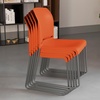 image:imageFlash Furniture HERCULES Series 880 lb Capacity Gray Full Back Contoured Stack Chair with Black Powder Coated Sled BaseOrange