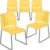 image:imageFlash Furniture HERCULES Series 880 lb Capacity Gray Full Back Contoured Stack Chair with Black Powder Coated Sled BaseYellow