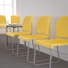 image:imageFlash Furniture HERCULES Series 880 lb Capacity Gray Full Back Contoured Stack Chair with Black Powder Coated Sled BaseYellow