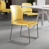 image:imageFlash Furniture HERCULES Series 880 lb Capacity Gray Full Back Contoured Stack Chair with Black Powder Coated Sled BaseYellow