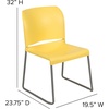 image:imageFlash Furniture HERCULES Series 880 lb Capacity Gray Full Back Contoured Stack Chair with Black Powder Coated Sled BaseYellow