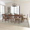 image:imageFlash Furniture HERCULES Series 9 x 40 Antique Rustic Folding Farm Table Set with 8 Cross Back Chairs and Cushions