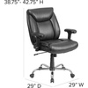 image:imageFlash Furniture HERCULES Series Big amp Tall 400 lb Rated Black Fabric Deep Tufted Swivel Ergonomic Task Office Chair with Adjustable ArmsBlack Leathersoft