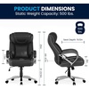 image:imageFlash Furniture HERCULES Series Big amp Tall 500 lb Rated Black LeatherSoft Executive Swivel Ergonomic Office Chair with Extra Wide SeatBlack