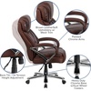 image:imageFlash Furniture HERCULES Series Big amp Tall 500 lb Rated Black LeatherSoft Executive Swivel Ergonomic Office Chair with Extra Wide SeatBrown
