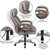 image:imageFlash Furniture HERCULES Series Big amp Tall 500 lb Rated Black LeatherSoft Executive Swivel Ergonomic Office Chair with Extra Wide SeatTaupe