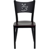 image:imageFlash Furniture HERCULES Series Black Coffee Back Metal Restaurant Chair  Cherry Wood SeatBlack