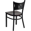 image:imageFlash Furniture HERCULES Series Black Coffee Back Metal Restaurant Chair  Cherry Wood SeatBlack