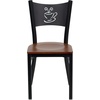 image:imageFlash Furniture HERCULES Series Black Coffee Back Metal Restaurant Chair  Cherry Wood SeatBlack