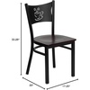 image:imageFlash Furniture HERCULES Series Black Coffee Back Metal Restaurant Chair  Cherry Wood SeatBlack
