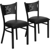 image:imageFlash Furniture HERCULES Series Black Coffee Back Metal Restaurant Chair  Cherry Wood SeatBlack Vinyl SeatBlack Metal Frame
