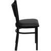 image:imageFlash Furniture HERCULES Series Black Coffee Back Metal Restaurant Chair  Cherry Wood SeatBlack Vinyl SeatBlack Metal Frame