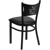 image:imageFlash Furniture HERCULES Series Black Coffee Back Metal Restaurant Chair  Cherry Wood SeatBlack Vinyl SeatBlack Metal Frame
