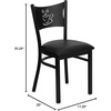 image:imageFlash Furniture HERCULES Series Black Coffee Back Metal Restaurant Chair  Cherry Wood SeatBlack Vinyl SeatBlack Metal Frame