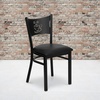 image:imageFlash Furniture HERCULES Series Black Coffee Back Metal Restaurant Chair  Cherry Wood SeatBlack Vinyl SeatBlack Metal Frame