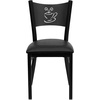 image:imageFlash Furniture HERCULES Series Black Coffee Back Metal Restaurant Chair  Cherry Wood SeatBlack Vinyl SeatBlack Metal Frame