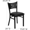 image:imageFlash Furniture HERCULES Series Black Coffee Back Metal Restaurant Chair  Cherry Wood SeatBlack Vinyl SeatBlack Metal Frame