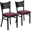 image:imageFlash Furniture HERCULES Series Black Coffee Back Metal Restaurant Chair  Cherry Wood SeatBurgundy Vinyl SeatBlack Metal Frame